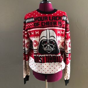Men’s Darth Vader Christmas sweater, size large